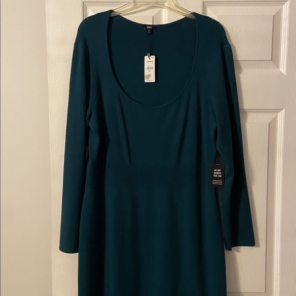 Express Teal Long Sleeve Dress size XL brand new length 47” bust 38/40” - Picture 2 of 9